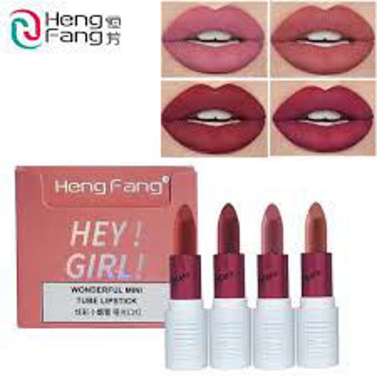 Picture of Hengfang Hey Girl! Wonderful Mini Tube Matte Finish Lipstick 4 Pcs Set